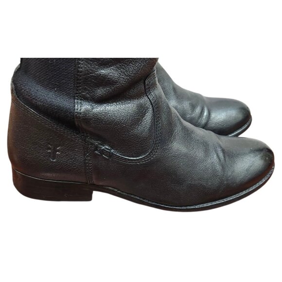 Frye Molly Gore Tall Boots Black Leather Riding Equestrian Style Sz 8B - Picture 5 of 15